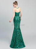 Different Colors Sparkly Sequin Mermaid Sleeveless Tulle Prom Dress, YKX027