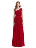 One-Shoulder A-line Top Lace Floor-Length Bridesmaid Dresses