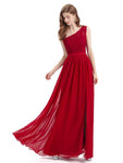 One-Shoulder A-line Top Lace Floor-Length Bridesmaid Dresses