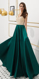 Gorgeous A-line Satin Backless Beaded Top Prom Dress, YKX032