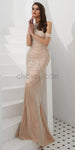 Luxury Beaded Mermaid Off Shoulder Tulle Prom Dress, YKX035