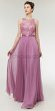 Honest A-line Chiffon Sleeveless Beaded Lace Top Bridesmaid Dresses, YKX036