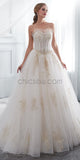 Sweetheart A-line Backless Tulle Lace-up Applique Wedding Dress, YKX045