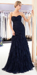 Simple Sweetheart Mermaid Tulle Backless Lace-up Prom Dress, YKX048