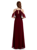 A-line off the Shoulder Spaghetti Straps Floor-Length Bridesmaid Dresses