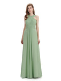 A-line Unique Deisgn Chiffon Long Bridesmaid Dresses