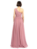 Chiffon Unique One-shoulder High-low Bridesmaid Dresses