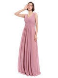 Simple A-line Chiffon V-neck Bridesmaid Dresses