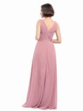 Simple A-line Chiffon V-neck Bridesmaid Dresses