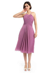 A-line Halter Sleeveless Pleats Short Bridesmaid Dresses