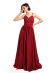 Charming A-line Applique Spaghetti Straps Prom Dresses