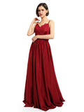 Charming A-line Applique Spaghetti Straps Prom Dresses