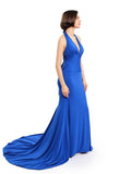 Deep V-neck Halter Mermaid Long Bridesmaid Dresses