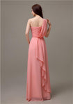 Unique One-shoulder Sleeveless A-line Floor-Length Bridesmaid Dresses