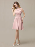 Unique Chiffon A-line Knee-Length Short Bridesmaid Dresses