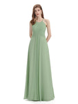 A-line Chiffon Floor-Length Long Bridesmaid Dresses