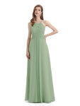 A-line Chiffon Floor-Length Long Bridesmaid Dresses