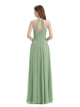 A-line Chiffon Floor-Length Long Bridesmaid Dresses