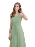 A-line Chiffon Floor-Length Long Bridesmaid Dresses