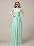 Shoulder Strap A-line Chiffon Elegant Floor-Length Bridesmaid Dresses