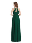 Chiffon Spaghetti Strap V-neck Floor-Length Long Bridesmaid Dresses