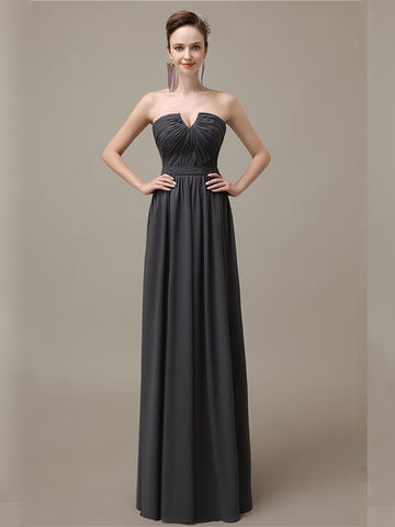 Sweetheart Simple A-line Floor-Length Chiffon Bridesmaid Dresses