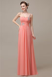 Sweatheart A-line Chiffon One Shoulder Floor-Length Long Bridesmaid Dresses