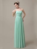 Sweetheart A-line Simple Chiffon Floor-Length Long Bridesmaid Dresses