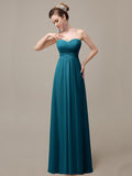 A-line Chiffon Sweatheart Floor-Length Beach Bridesmaid Dresses