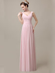 Spaghetti Strap A-line Simple Chiffon Floor-Length Long Bridesmaid Dresses