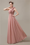 Simple A-line One-Shoulder Floor-Length Chiffon Bridesmaid Dresses