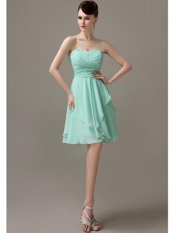 Sweetheart Chiffon A-line Knee-Length Bridesmaid Dresses