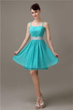 Spaghetti Straps Sweetheart A-line Chiffon Appliques Bridesmaid Dresses