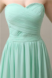 Sweetheart A-line Simple Chiffon Floor-Length Long Bridesmaid Dresses