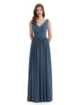 Elegant V-neck Floor Lenght Bridesmaid Dresses