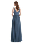 Elegant V-neck Floor Lenght Bridesmaid Dresses