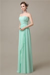 Simple A-line Chiffon Straight Floor-Length Long Bridesmaid Dresses