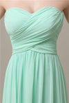 A-line Chiffon Sweetheart Floor-Length Long Bridesmaid Dresses