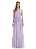 Elegant One Shoulder Side Slit Floor Lenght Bridesmaid Dresses