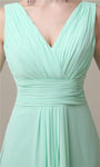 Simple A-line Chiffon V-Neck Floor-Length Long Bridesmaid Dresses