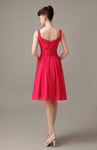 A-line Chiffon V-Neck Knee-Length Short Bridesmaid Dresses