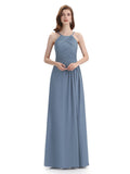 Charming Halter Side Slit Floor Lenght Bridesmaid Dresses