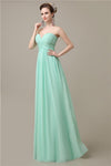 Simple A-line Sweetheart Chiffon Floor-Length Long Bridesmaid Dresses