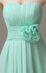 Sweatheart A-line Chiffon Short Bridesmaid Dresses with flower