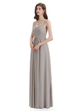 Elegant Spaghetti Strap Sweetheart Floor Length Bridesmaid Dresses