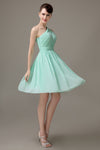 Simple A-line Chiffon One Shoulder Short Bridesmaid Dresses