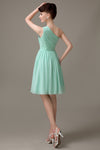 Simple A-line Chiffon One Shoulder Short Bridesmaid Dresses