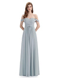 A-line Off-The-Shoulder Sweetheart Floor Length Bridesmaid Dresses