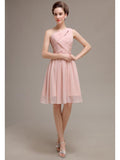 Pretty One-shoulder A-line Knee-Length Bridesmaid Dresses