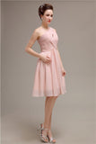 Pretty One-shoulder A-line Knee-Length Bridesmaid Dresses